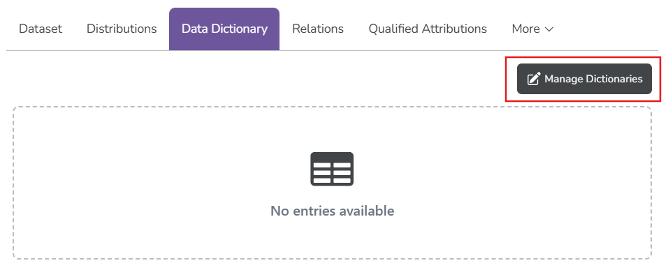 Screenshot of the manage dictionary button