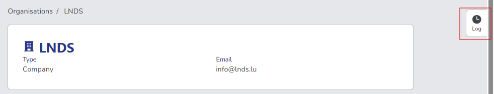 Screenshot showing how to view organisation activity logs
